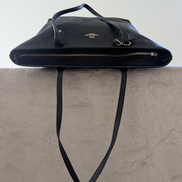 Coach City Zip Tote Black Leather Bag - Picture 3 of 15